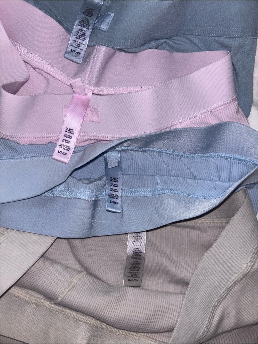 SKIMS Women's Boxer Briefs Set in Dusty Blue, Pink, Light Blue, and Beige